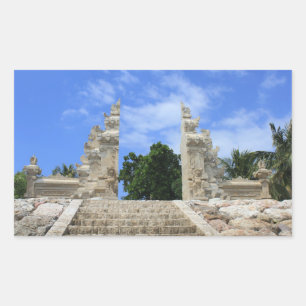 Pegatina Rectangular Arte balinés