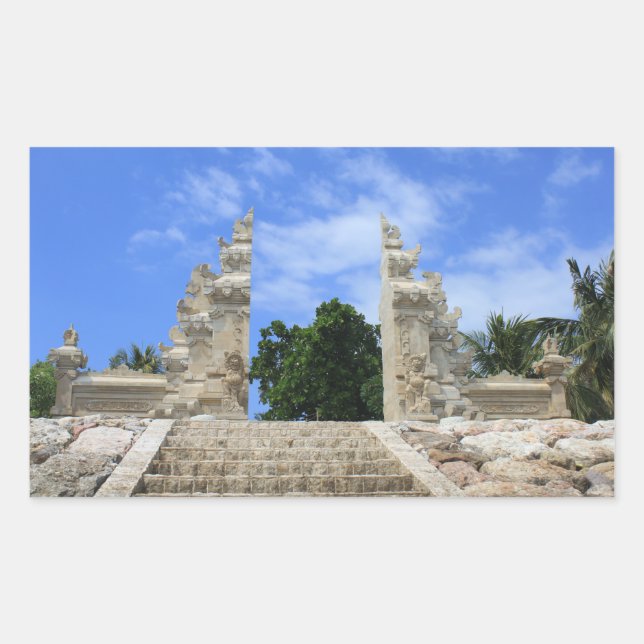 Pegatina Rectangular Arte balinés (Anverso)