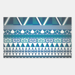 Pegatina Rectangular Arte con clase del Azteca del diseño del vintage