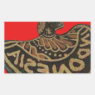 Pegatina Rectangular Arte cultural de títeres de sombra javaneses de In