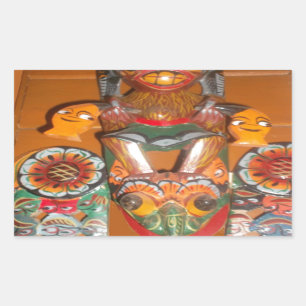 Pegatina Rectangular Arte cultural único - Diseño ceilandés/indonesio