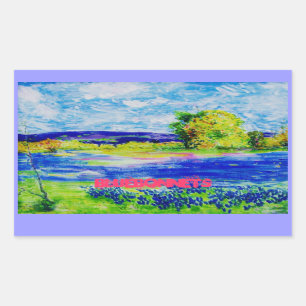 Pegatina Rectangular arte de bluebonnet