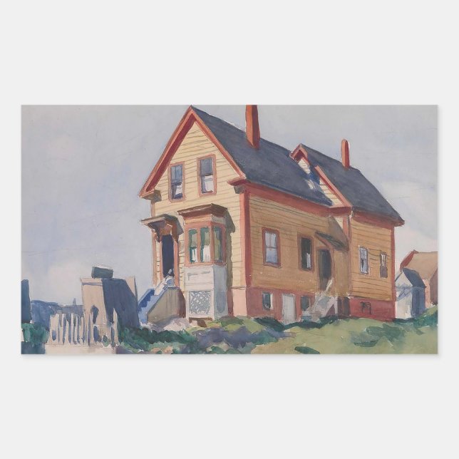 Pegatina Rectangular arte de edward hopper (Anverso)