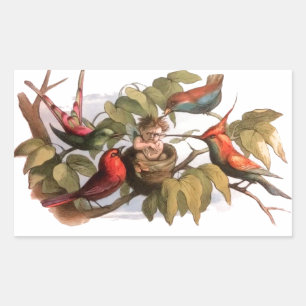 Pegatina Rectangular Arte de hadas victorianas vintage Richard Doyle Ha