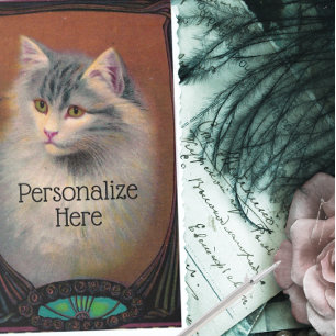 Pegatina Rectangular Arte de ilustracion de gatos vintage nuevo elegant