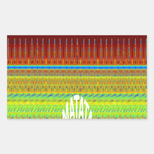 Pegatina Rectangular Arte de impresión de motivo geométrico colorido