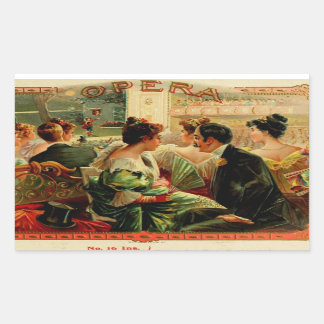 Pegatina Rectangular Arte de la caja de puros de vintage