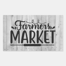 Pegatina Rectangular arte de palabras del mercado de los agricultores l