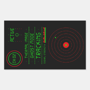 Pegatina Rectangular Arte de pantalla de radar escáner rastreador de fa
