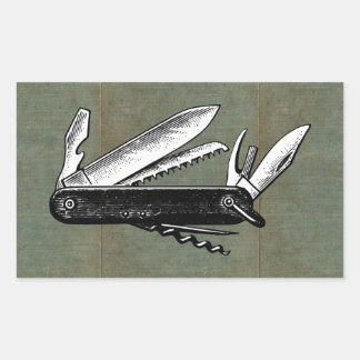 Pegatina Rectangular Arte de Pocket Knife