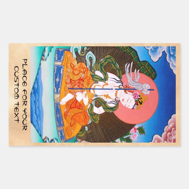 Pegatina Rectangular arte de tatuajes de mandarava en la tibetana orien (Anverso)