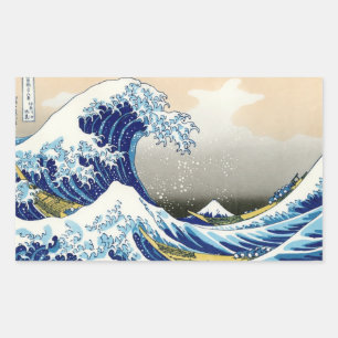 Pegatina Rectangular Arte de vista clásico fuji japonés de Guay
