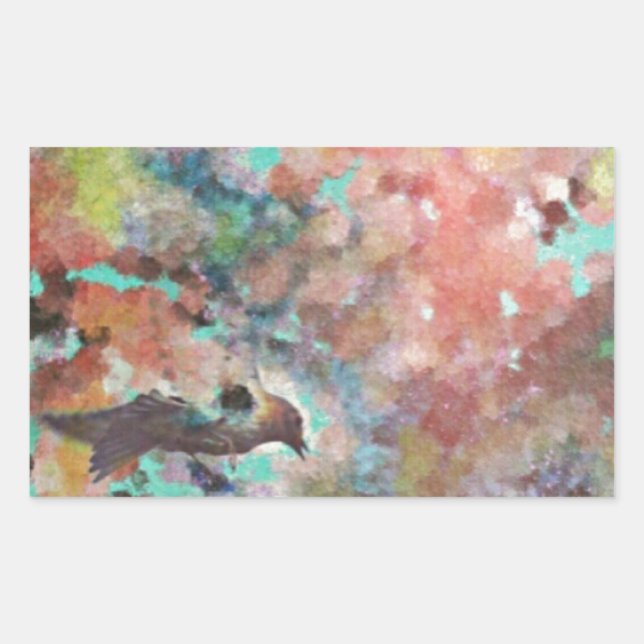 Pegatina Rectangular Arte digital Bluebird (Anverso)