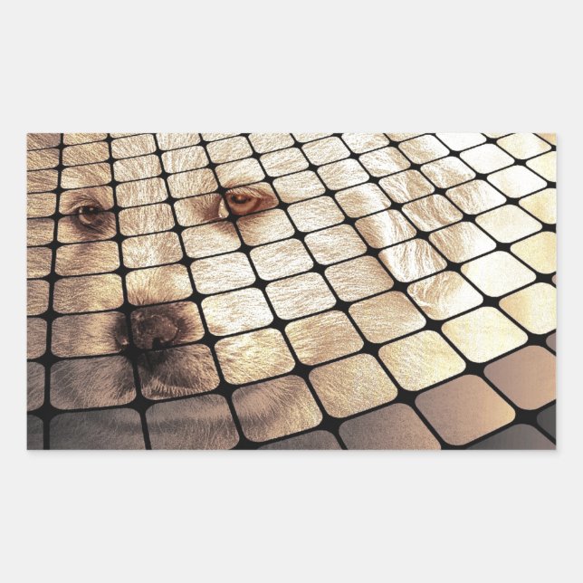 Pegatina Rectangular Arte digital de perros Guay (Anverso)