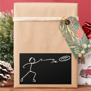 Pegatina Rectangular Arte divertido de Disc Golf Stickman Amante de Dis