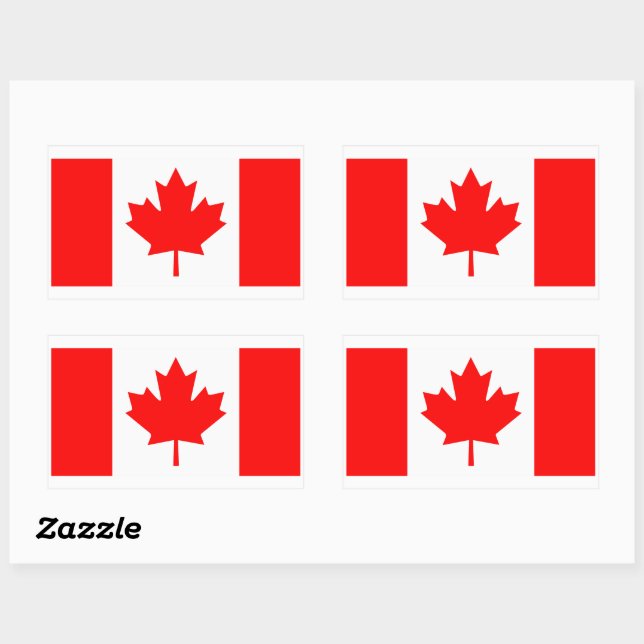 Pegatina Rectangular Arte gráfico rojo de bandera canadiense (Hoja)