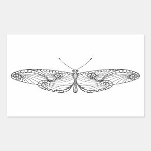 Pegatina Rectangular Arte inspirado de la mariposa