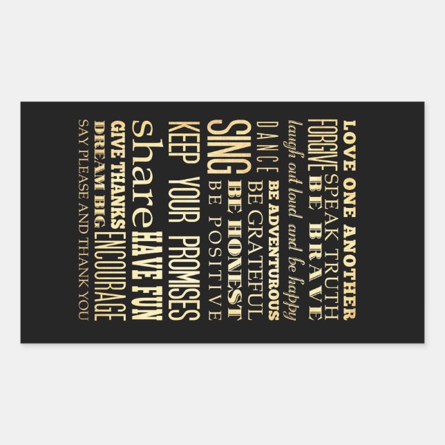 Pegatina Rectangular Arte inspirador - Ámate. (Anverso)