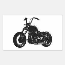 Pegatina Rectangular Arte vectorial de motocicleta clásica cruiser en b