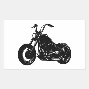 Pegatina Rectangular Arte vectorial de motocicleta clásica cruiser en b