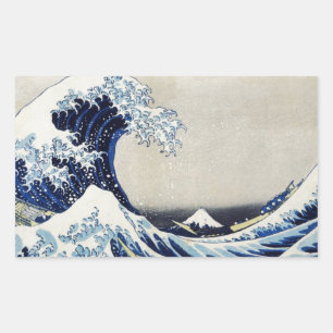 Pegatina Rectangular Arte vol.4 de Ukiyoe del japonés