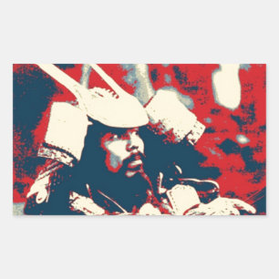 Pegatina Rectangular Artes marciales bushido guerrero japonés Samurai