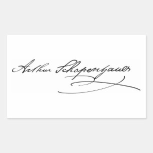 Pegatina Rectangular Arthur Schopenhauer Signature