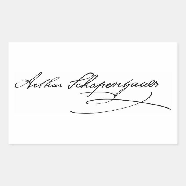 Pegatina Rectangular Arthur Schopenhauer Signature (Anverso)