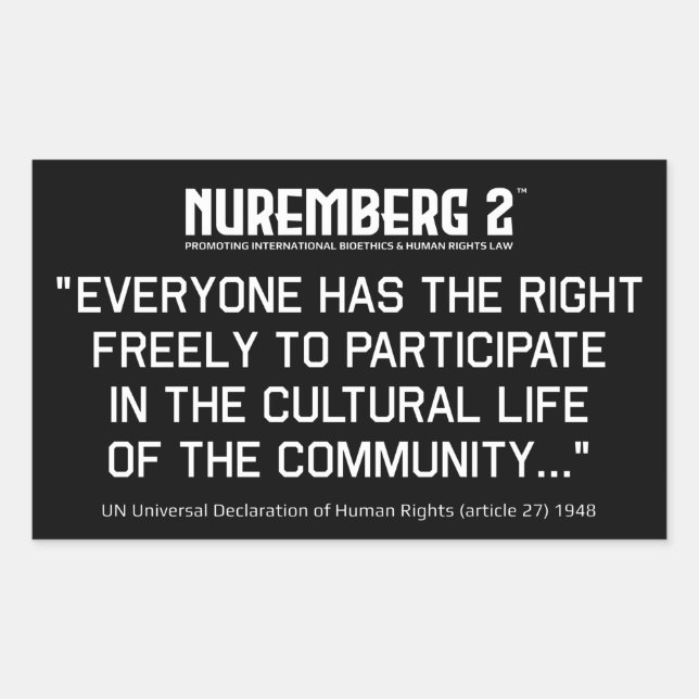 Pegatina Rectangular Artículo 27 Declaración de Pegatinas de Derechos H (Anverso)