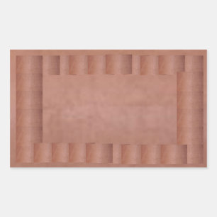 Pegatina Rectangular Artista creado Hoja de color de COBRE metálico