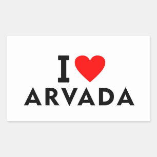 Pegatina Rectangular Arvada Estados Unidos América USA amor ciudad cora