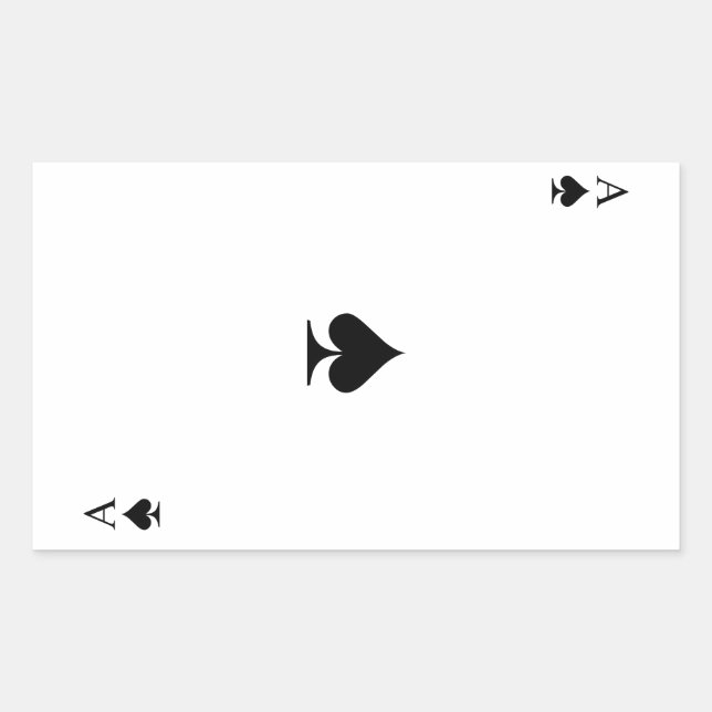 Pegatina Rectangular As de espadas (Anverso)