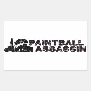 Pegatina Rectangular Asesino de Paintballing