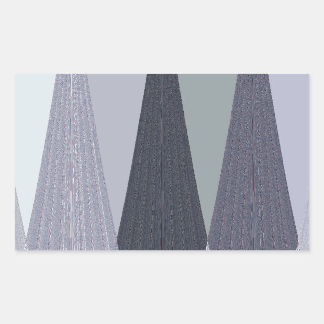 Pegatina Rectangular Ash Gray Chevron Dots Art Print (Anverso)