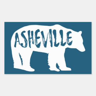 Pegatina Rectangular Asheville Bear