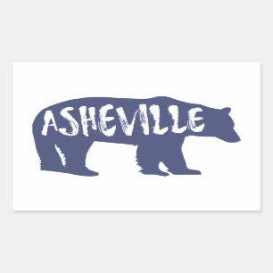 Pegatina Rectangular Asheville Bear