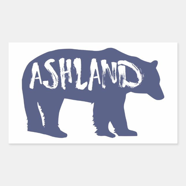 Pegatina Rectangular Ashland Oregon Bear (Anverso)