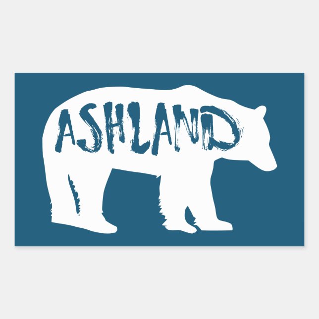 Pegatina Rectangular Ashland Oregon Bear (Anverso)