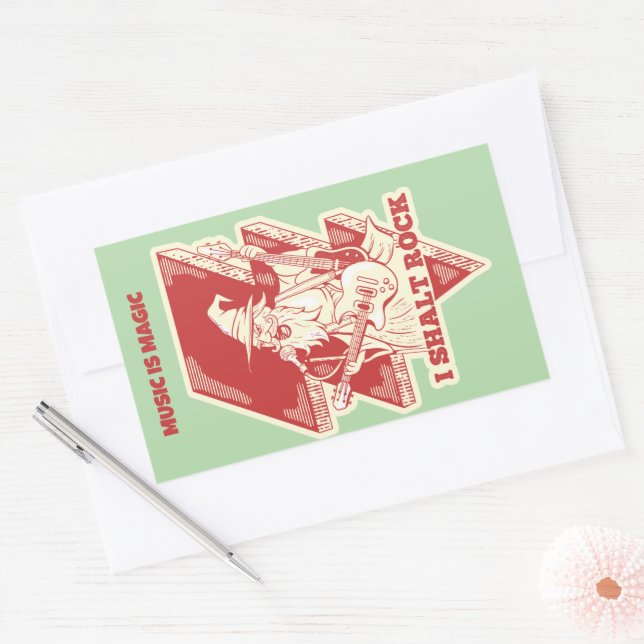 Pegatina Rectangular Asistente para tocar guitarra (Sobre)