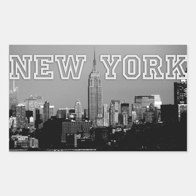 Pegatina Rectangular ¡Asombroso! Empire State Building New York (Anverso)