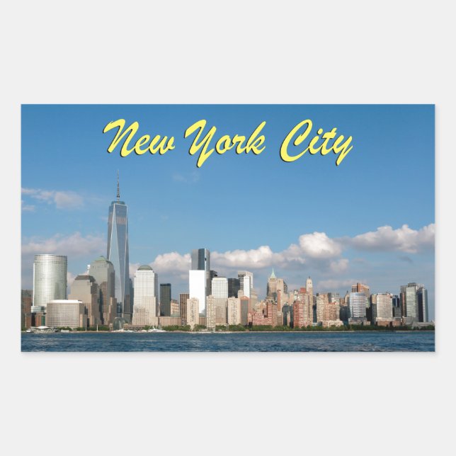Pegatina Rectangular Asombroso New York City USA (Anverso)