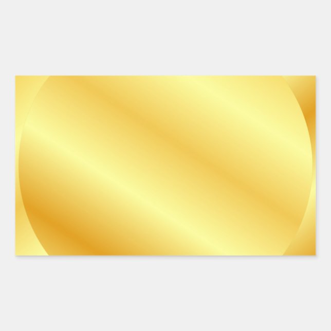 Pegatina Rectangular Aspecto metálico Faux Gold Blank Plantilla Añadir  (Anverso)