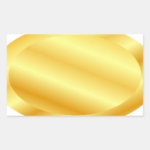 Pegatina Rectangular Aspecto metálico Faux Gold Blank Plantilla Añadir