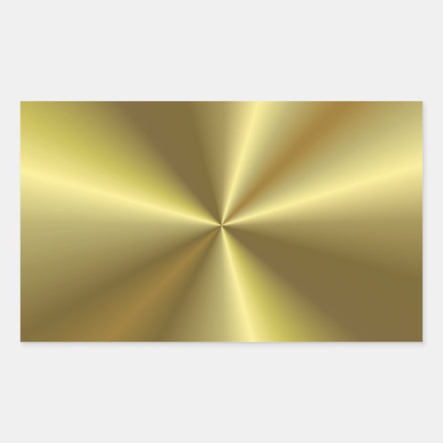 Pegatina Rectangular Aspecto Metálico Moderno Falso Oro Tendencia (Anverso)