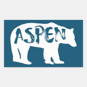 Pegatina Rectangular Aspen Colorado Bear