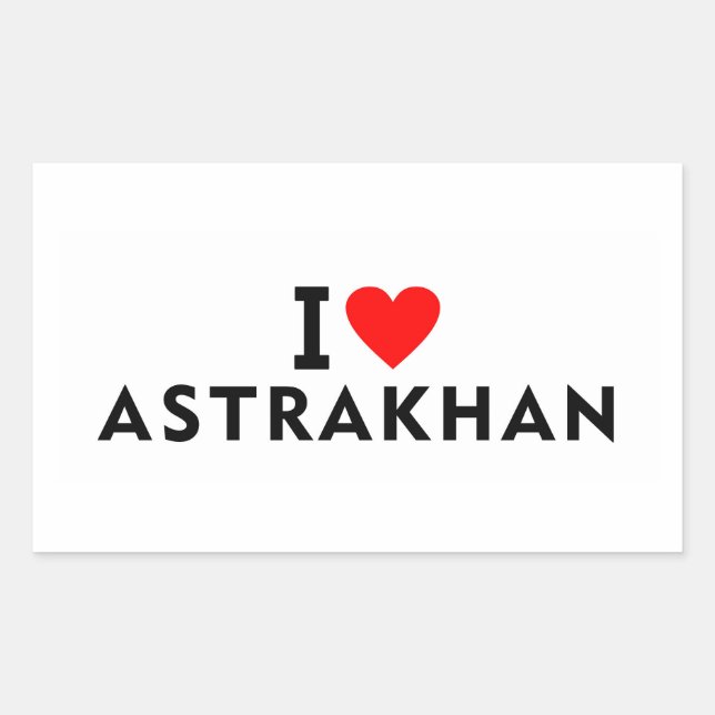 Pegatina Rectangular Astracán Rusia amo ciudad corazón como viajar (Anverso)