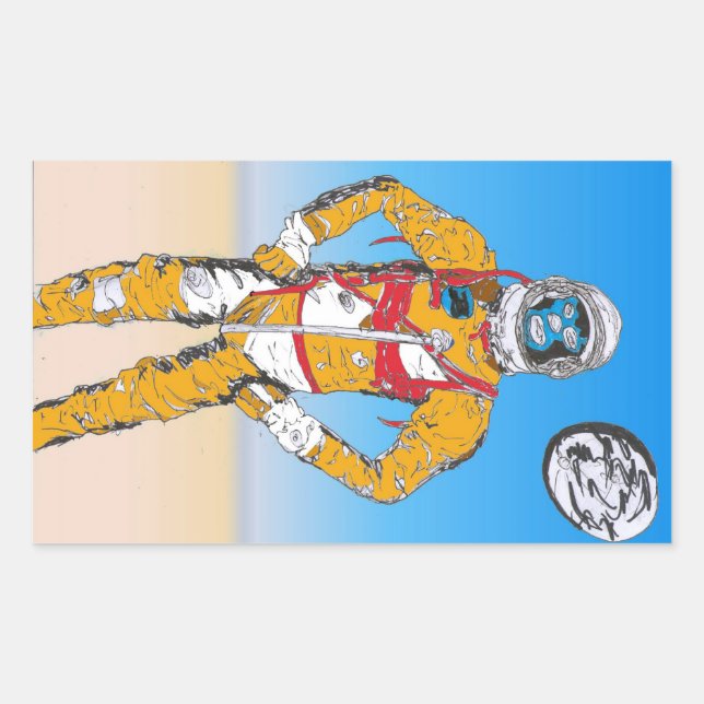 Pegatina Rectangular Astro lucha (Anverso)