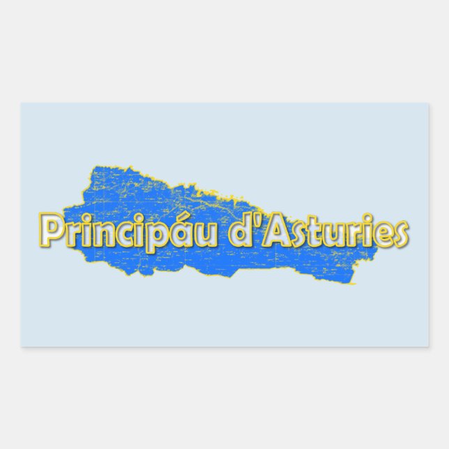 Pegatina Rectangular Asturias (Anverso)