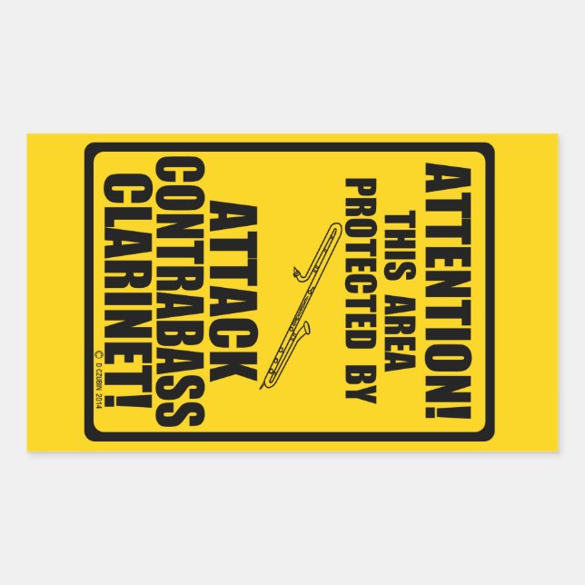 Pegatina Rectangular Atacar Clarinet de contraste (Anverso)