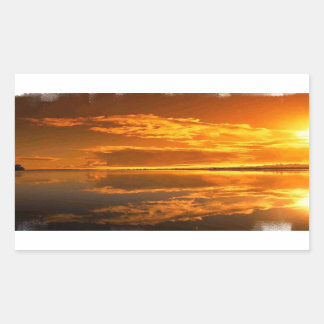 Pegatina Rectangular Atardecer dorado